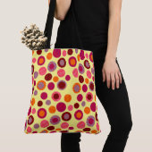 Gestreepte Cirkels & Stippen Tote Bag (Dichtbij)