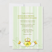 Gestreepte Claddagh Hart Ring Ierse bruiloft Kaart (Voorkant)