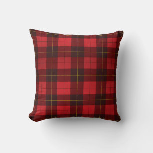 Gestreepte Clan Wallace Rood Zwart Geruite Schotse Kussen