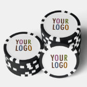 Gestreepte Clay Poker Chips met Custom Company Log (Opstapeling)