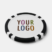 Gestreepte Clay Poker Chips met Custom Company Log (Enkel)