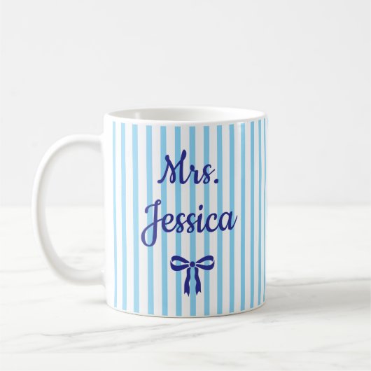 Gestreepte Coquette Aangepaste Geschenken voor Ler Koffiemok (Links)