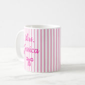Gestreepte Coquette Aangepaste Geschenken voor Ler Koffiemok (Voorkant links)