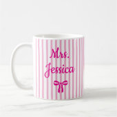 Gestreepte Coquette Aangepaste Geschenken voor Ler Koffiemok (Links)