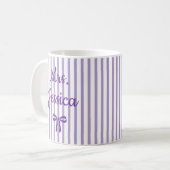 Gestreepte Coquette Aangepaste Geschenken voor Ler Koffiemok (Voorkant links)