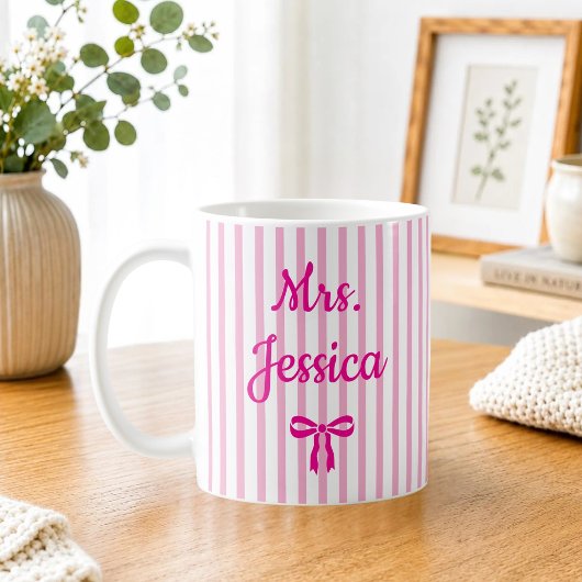 Gestreepte Coquette Aangepaste Geschenken voor Ler Koffiemok