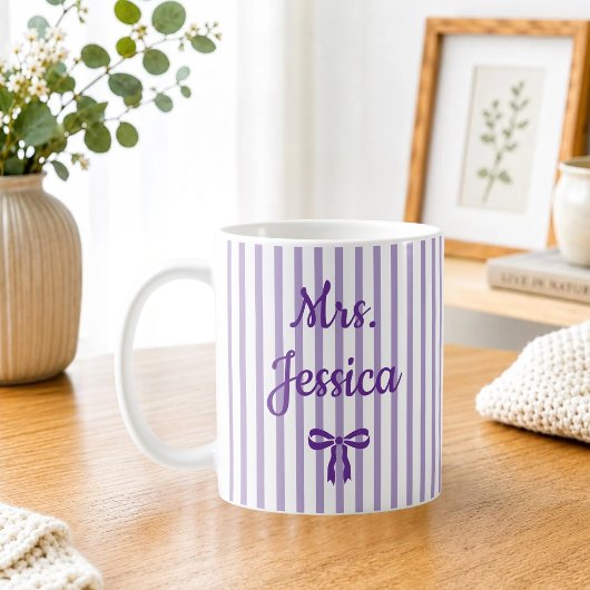 Gestreepte Coquette Aangepaste Geschenken voor Ler Koffiemok