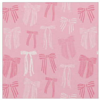 Gestreepte Coquette bogen op roze Stof