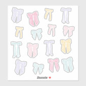 Gestreepte Coquette Bows mint roze geel lila Sticker (Vel)