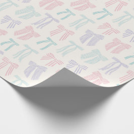 Gestreepte Coquette Bows mint roze lila Cadeaupapier