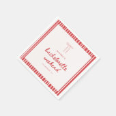 Gestreepte Coquette Strik Aangepaste Bachelorette Servet (Hoek)