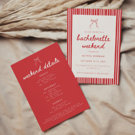Gestreepte Coquette Strik Jubileum Weekend Details Kaart