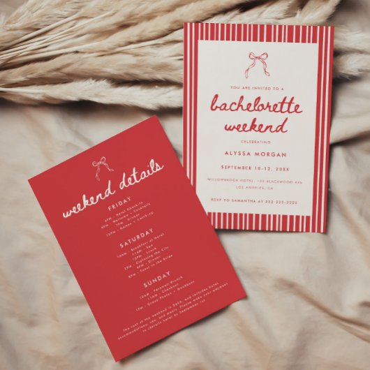 Gestreepte Coquette Strik Jubileum Weekend Details Kaart