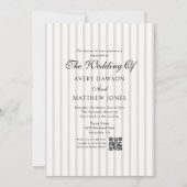 Gestreepte Country Club Stijl Sage Wedding Kaart (Voorkant)