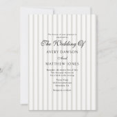 Gestreepte Country Club Stijl Sage Wedding Kaart (Voorkant)