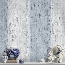 Gestreepte crackle textuur wit en blauw behang