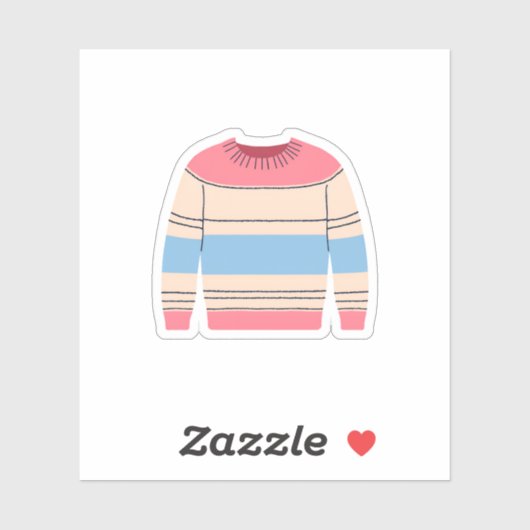 Gestreepte Crewneck Sweater Sticker (Vel)