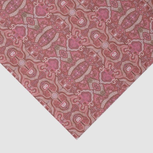 Gestreepte Curven Bohemian Arabesque Pattern Koper Tissuepapier (Detail)