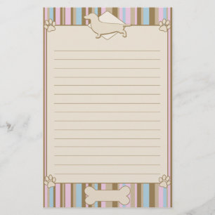 Gestreepte Dachshund Stationery Briefpapier