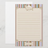 Gestreepte Dachshund Stationery Briefpapier (Voorkant / Achterkant)