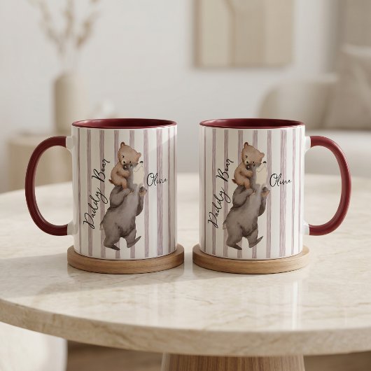 Gestreepte Daddy Beer Vaderdag Cadeau Voor Papa Mo Mok