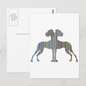 Gestreepte Deense Paar Briefkaart (Voorkant / Achterkant)