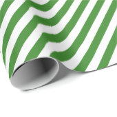 Gestreepte diagonale vakantie eenvoudig groen wit cadeaupapier (Rol Hoek)