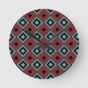 Gestreepte diamanten ronde klok