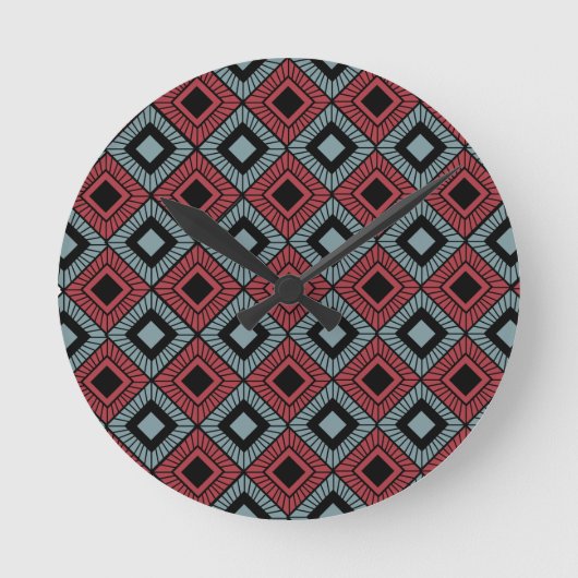 Gestreepte diamanten ronde klok (Voorkant)