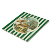 Gestreepte dierenmenagerie tegeltje (Zijkant)