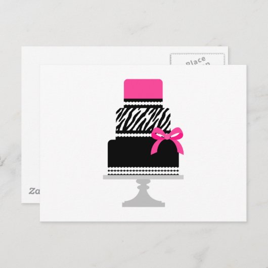 Gestreepte Diva Cake Briefkaart (Voorkant / Achterkant)