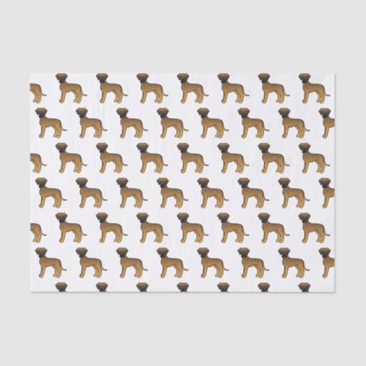 Gestreepte Dog Argwanend Groot Cartoon Hond Patroo Tissuepapier (Voorkant)