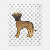 Gestreepte Dog Argwanende Hond & Pootjes Fleece Deken (Voorkant)