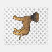 Gestreepte Dog Argwanende Hond & Pootjes Fleece Deken (Voorkant (Horizontaal))
