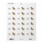 Gestreepte Dog Argwanende Hond & Tekst Etiket (Full Sheet)