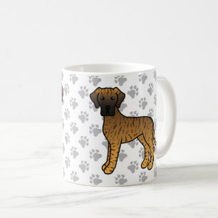 Gestreepte Dog Argwanende Tekening Hond Koffiemok