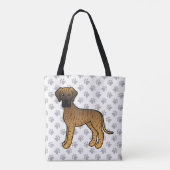Gestreepte Dog Argwanende Tekening Hond Tote Bag (Achterkant)