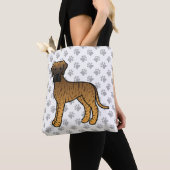 Gestreepte Dog Argwanende Tekening Hond Tote Bag (Dichtbij)