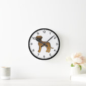 Gestreepte Dog Cartoon Ontwerp Ronde Klok (Huis)