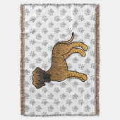 Gestreepte Dog Cute Cartoon Hond Deken (Voorkant Verticaal)