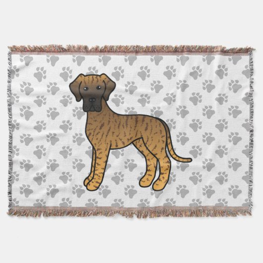Gestreepte Dog Cute Cartoon Hond Deken (Voorkant)