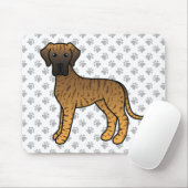 Gestreepte Dog Cute Cartoon Hond Muismat (Met muis)