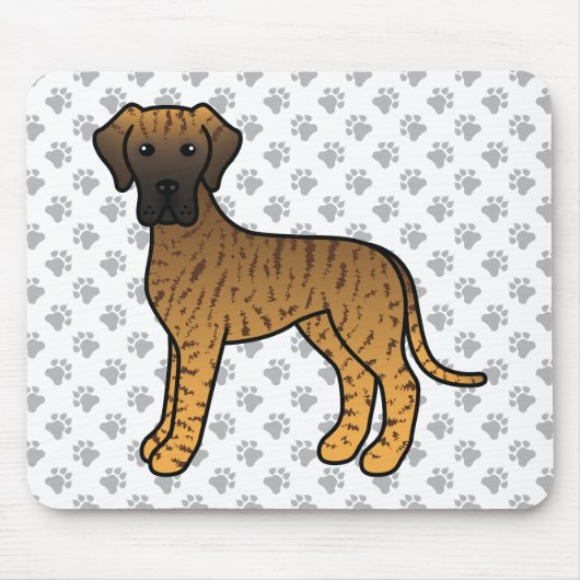 Gestreepte Dog Cute Cartoon Hond Muismat (Voorkant)