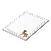 Gestreepte Dog Cute Cartoon Hond Notitieblok (Linkerzijde)