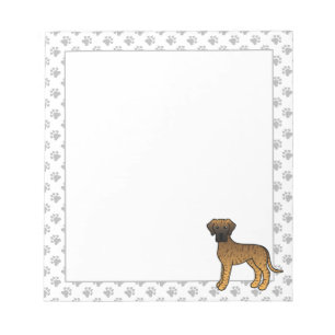 Gestreepte Dog Cute Cartoon Hond Notitieblok