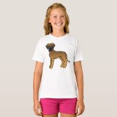 Gestreepte Dog Cute Cartoon Hond T-shirt (Voorkant volledig)