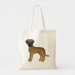 Gestreepte Dog Cute Cartoon Hond Tote Bag