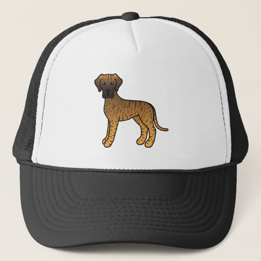 Gestreepte Dog Cute Cartoon Hond Trucker Pet (Voorkant)