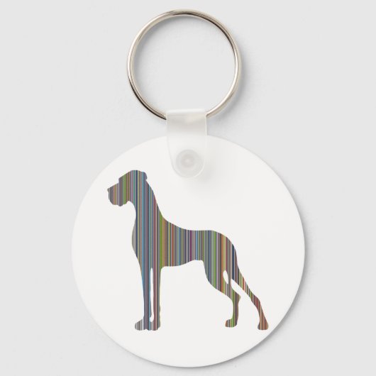 Gestreepte Dog Sleutelhanger (Voorkant)