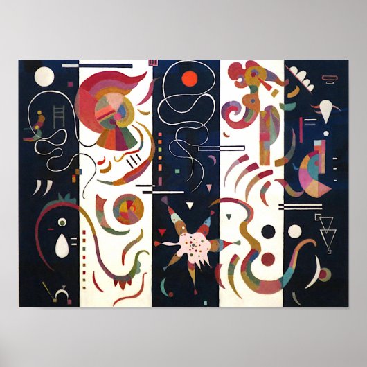 Gestreepte door Wassily Kandinsky Poster (Voorkant)